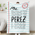 Teacher Personalized Blanket, Notebook Blanket, School Blanket, Teacher Gift, Teacher Appreciation Gift, Custom Teacher Gift, Teacher Life