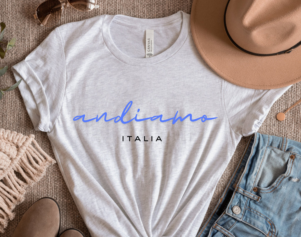 Andiamo Italy t Shirt, Italian Gift, Funny Phrases Tee, Italy Lover Family Travel Shirt, Girls Vacation T-shirt, Trendy Aesthetic Crewneck