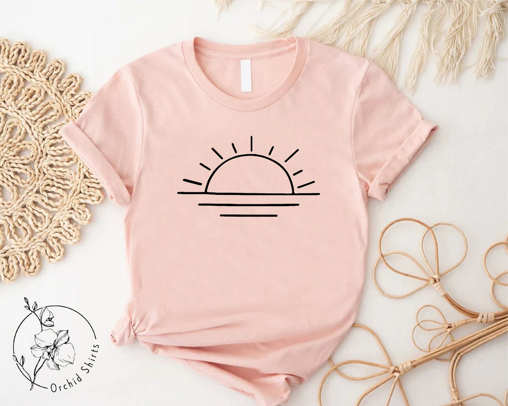 Sun T-shirt For Women, Sunshine Tee Shirt, Summer Shirt For Lady, Beach Shirts, Summer Positive Vibes Shirt, Gift For Her, Shirts For Women