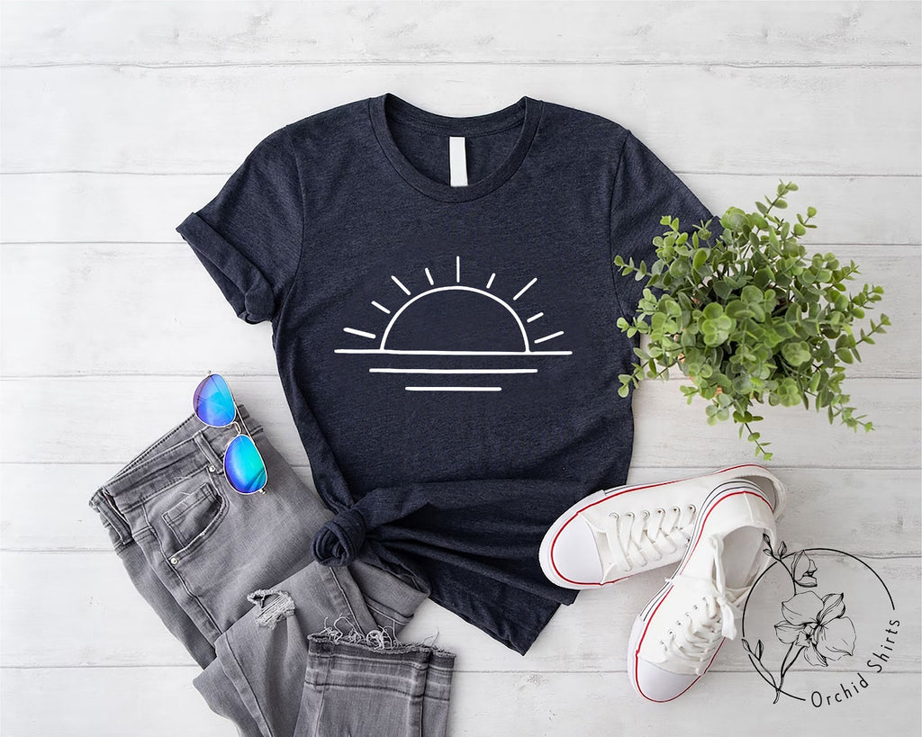 Sun T-shirt For Women, Sunshine Tee Shirt, Summer Shirt For Lady, Beach Shirts, Summer Positive Vibes Shirt, Gift For Her, Shirts For Women