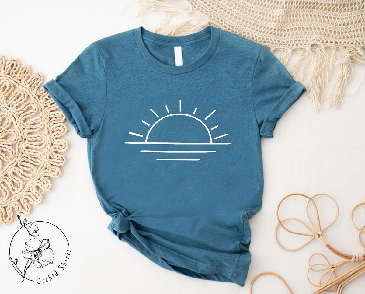 Sun T-shirt For Women, Sunshine Tee Shirt, Summer Shirt For Lady, Beach Shirts, Summer Positive Vibes Shirt, Gift For Her, Shirts For Women