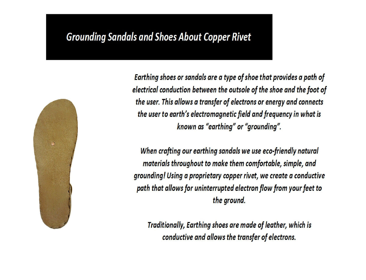 Womens Grounding New Crazy Brown Toe Ring Sandals | Minimalist Sandals | Barefoot Sandals | Copper Rivets