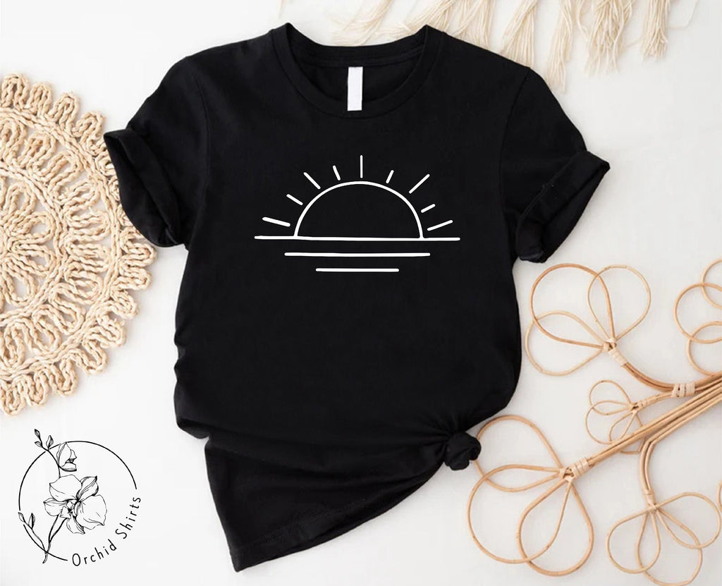 Sun T-shirt For Women, Sunshine Tee Shirt, Summer Shirt For Lady, Beach Shirts, Summer Positive Vibes Shirt, Gift For Her, Shirts For Women