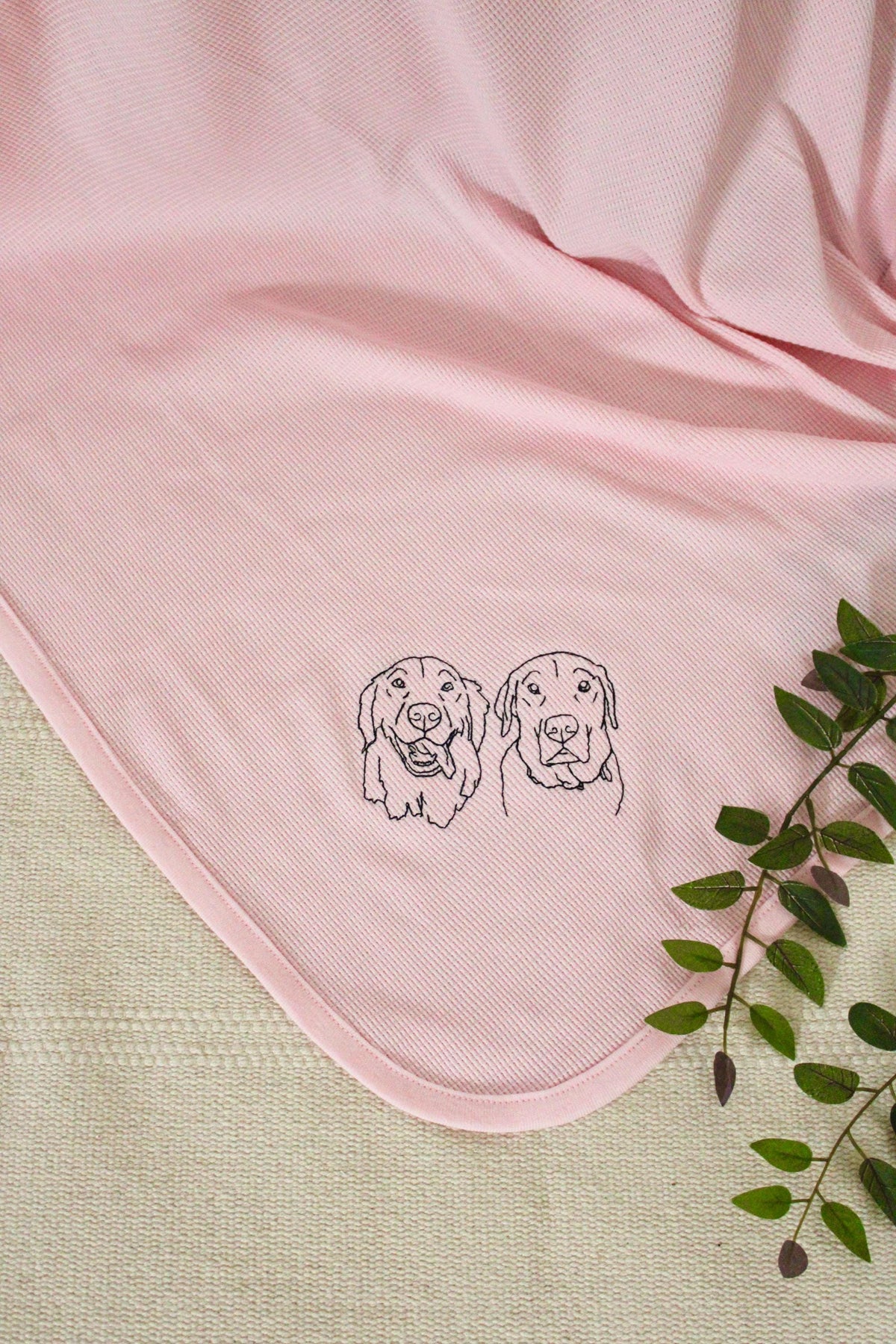 Personalized Embroidered Baby Blanket Gift, Custom Pet Embroidered Blanket, Dog Mom Embroidered Gift
