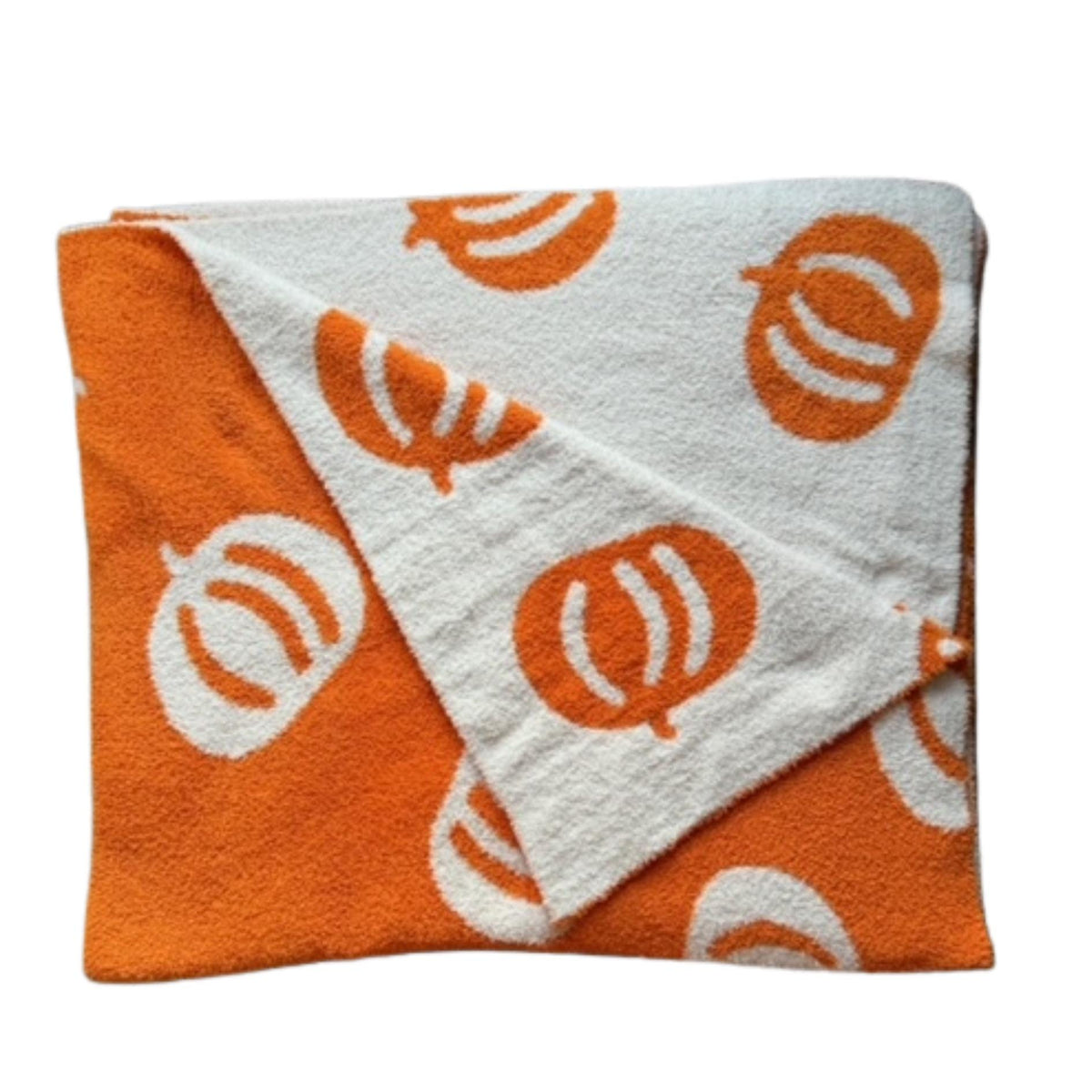 Pumpkin Throw Blanket, Fall Blanket, Halloween, Cozy, Ultrasoft, Plush, Strechy, Fluffy, Microfiber feather yarn, Two-sided, Reversible