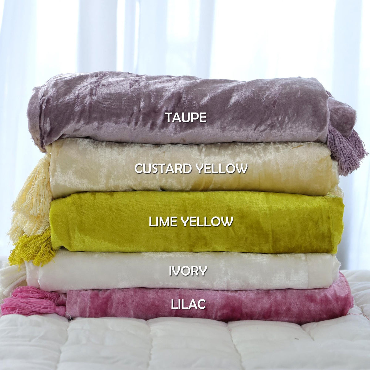 Luxe Velvet Bedspread, Velvet Throw Blanket With Handmade Knotted Tassels Soft Velvet Boho Sofa Throw For Living Room Christmas Gift