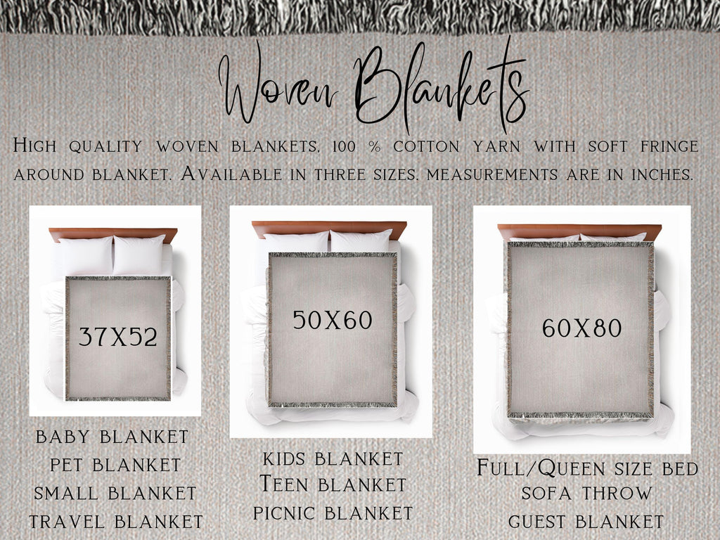 Boho Floral Woven Cotton Blanket: Colorful Fringed Throw