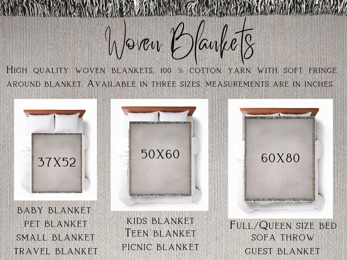 Boho Floral Woven Cotton Blanket: Colorful Fringed Throw
