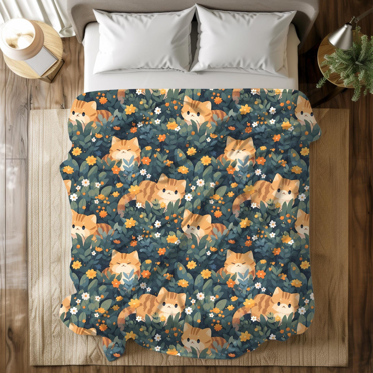 Cozy Cat Blanket, Fleece Sherpa or Soft Velveteen Plush Blanket, Warm Fleece Throw, Home Decor, Warm and Cozy Throw, Cute Cat Throw Blanket