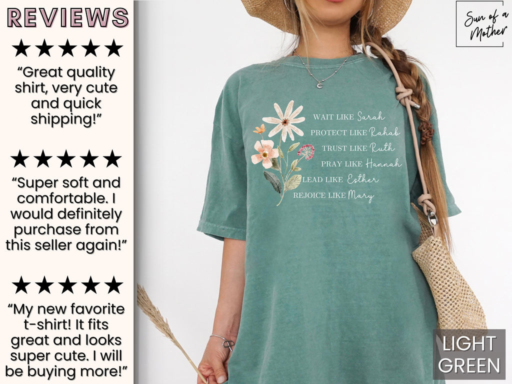 Floral Christian Shirt Women of the Bible Shirt Comfort Colors Religious Shirt Boho Christian Tshirt Faith Tee Women Christian T Shirt