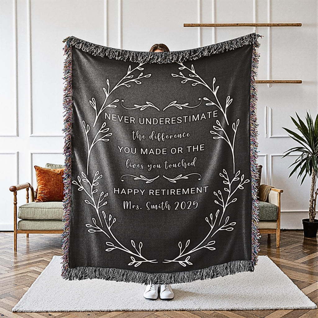 Personalized Retirement Blanket Custom Gift For Women Coworker Farewell Present Retired Boss Sentimental Throw Blanket Woman Retirement Gift
