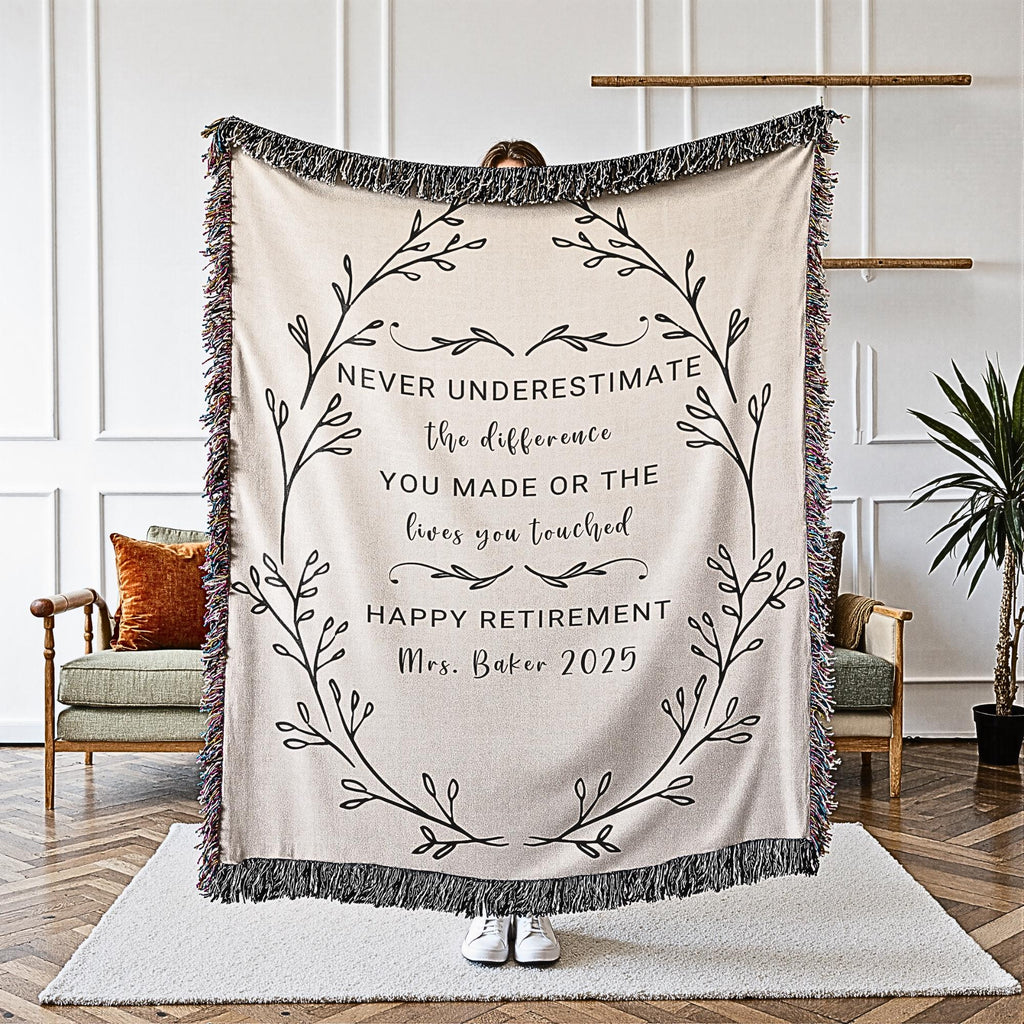 Personalized Retirement Blanket Custom Gift For Women Coworker Farewell Present Retired Boss Sentimental Throw Blanket Woman Retirement Gift