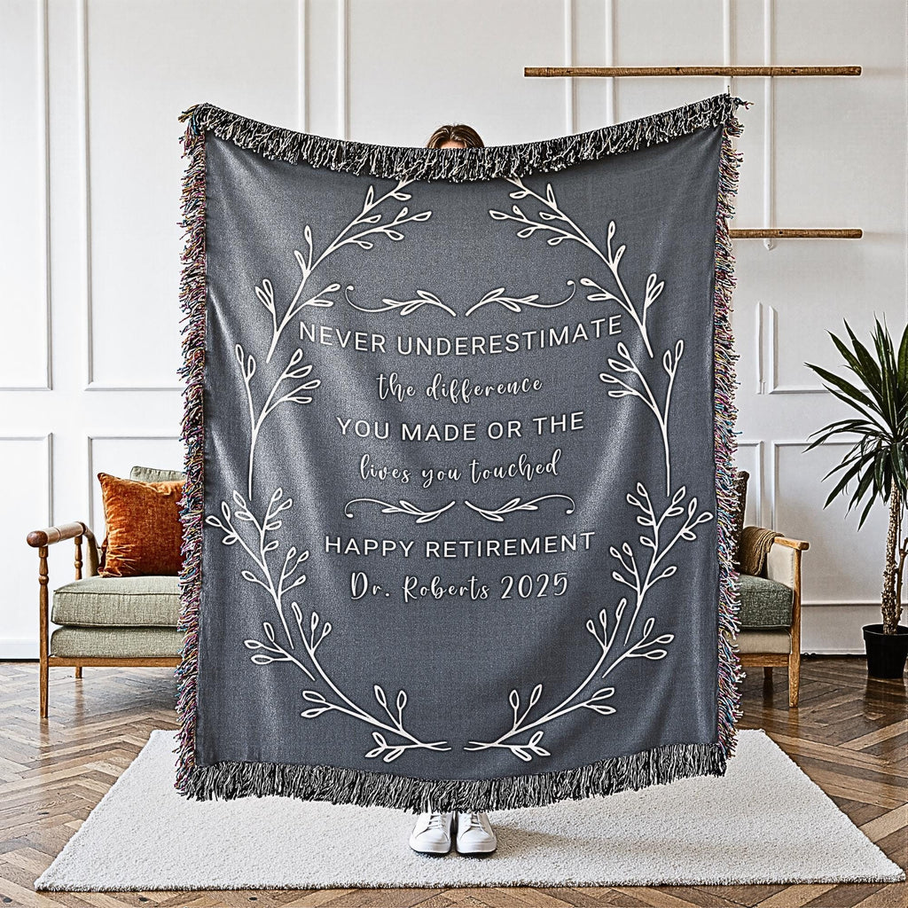 Personalized Retirement Blanket Custom Gift For Women Coworker Farewell Present Retired Boss Sentimental Throw Blanket Woman Retirement Gift