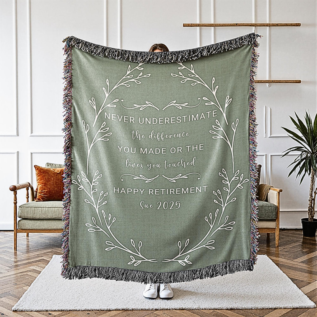 Personalized Retirement Blanket Custom Gift For Women Coworker Farewell Present Retired Boss Sentimental Throw Blanket Woman Retirement Gift