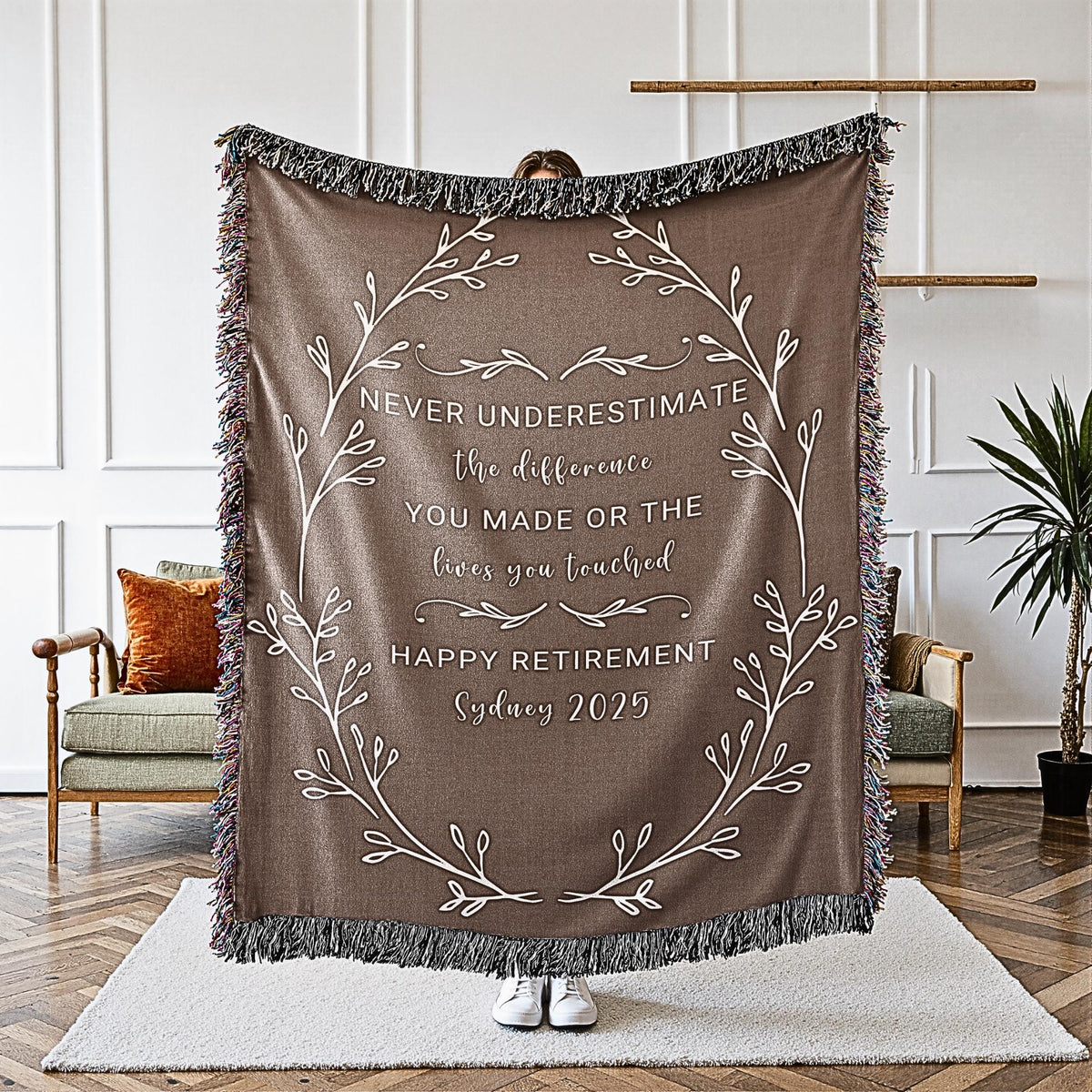 Personalized Retirement Blanket Custom Gift For Women Coworker Farewell Present Retired Boss Sentimental Throw Blanket Woman Retirement Gift