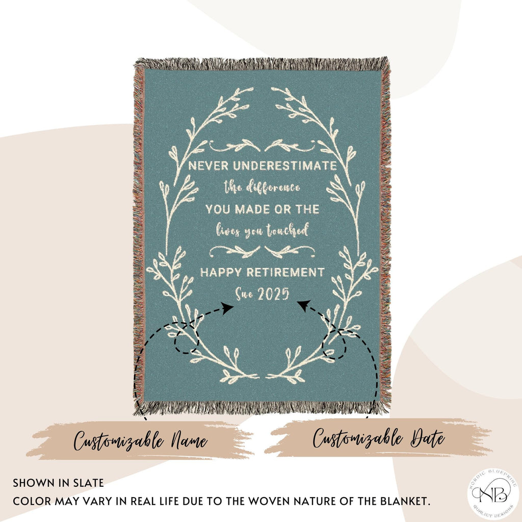Personalized Retirement Blanket Custom Gift For Women Coworker Farewell Present Retired Boss Sentimental Throw Blanket Woman Retirement Gift