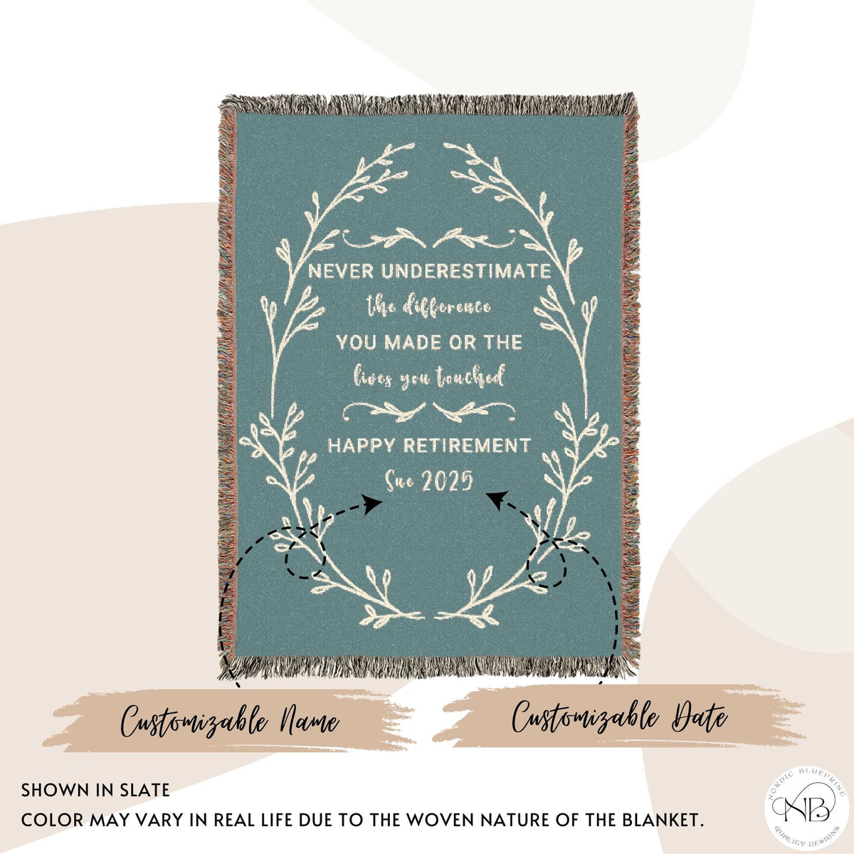 Personalized Retirement Blanket Custom Gift For Women Coworker Farewell Present Retired Boss Sentimental Throw Blanket Woman Retirement Gift