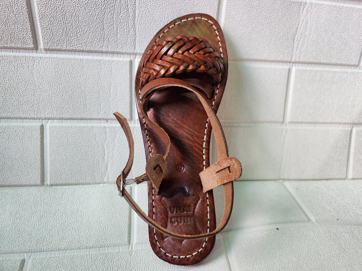 Handmade Moroccan Leather Sandals for Women – Strappy Flat Sandals – Brown Maroc Sandals – Boho Summer Sandalen Damen
