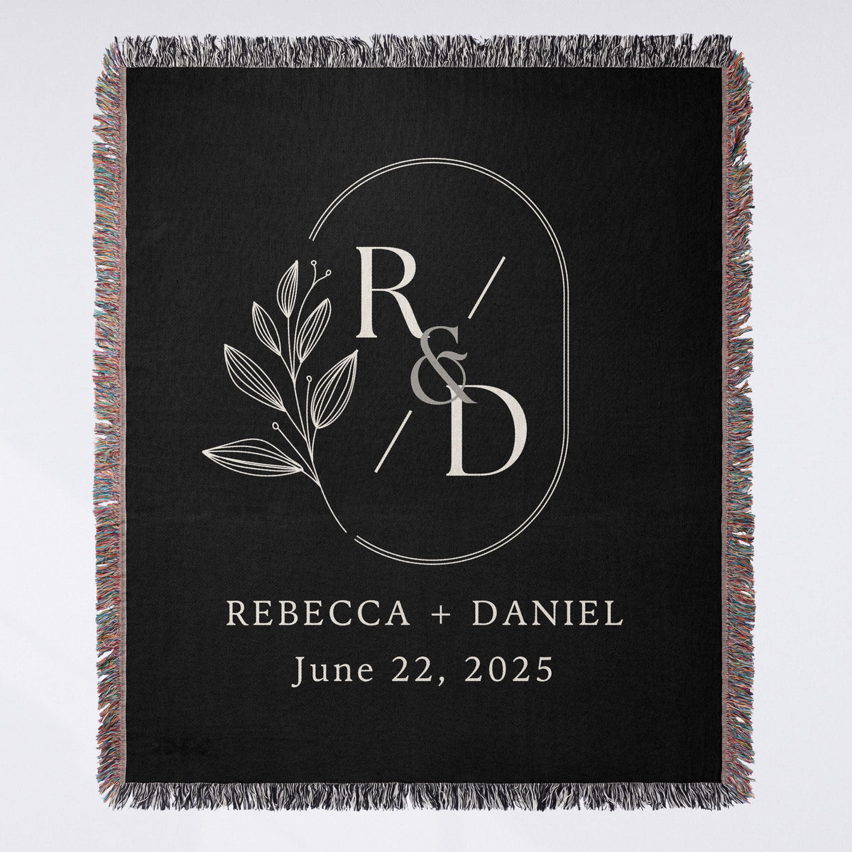 Personalized Throw Couples Blanket with Names Wedding Present Bridal Shower Gift for Newlyweds Cotton Anniversary Gift Engagement Gift