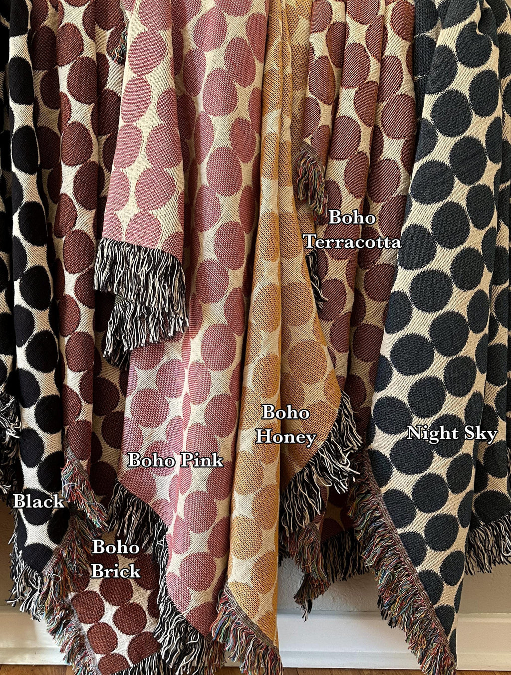Pink Cotton Woven Throw Blanket: Mid-Century Modern Sofa Blanket