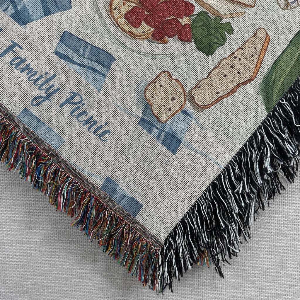 Custom Picnic Blanket, Personalized Beach Blanket, Large Woven Blanket, Family Picnics, Cottagecore Summer Blanket, Mother's Day, Beach Trip