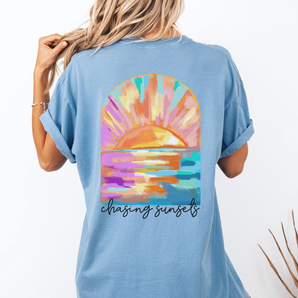 Coconut Girl Sunset Oversized t-shirt Comfort Colors summer vacation beach shirt Salty Mermaidcore tee for surfer Summer vibes surf tee