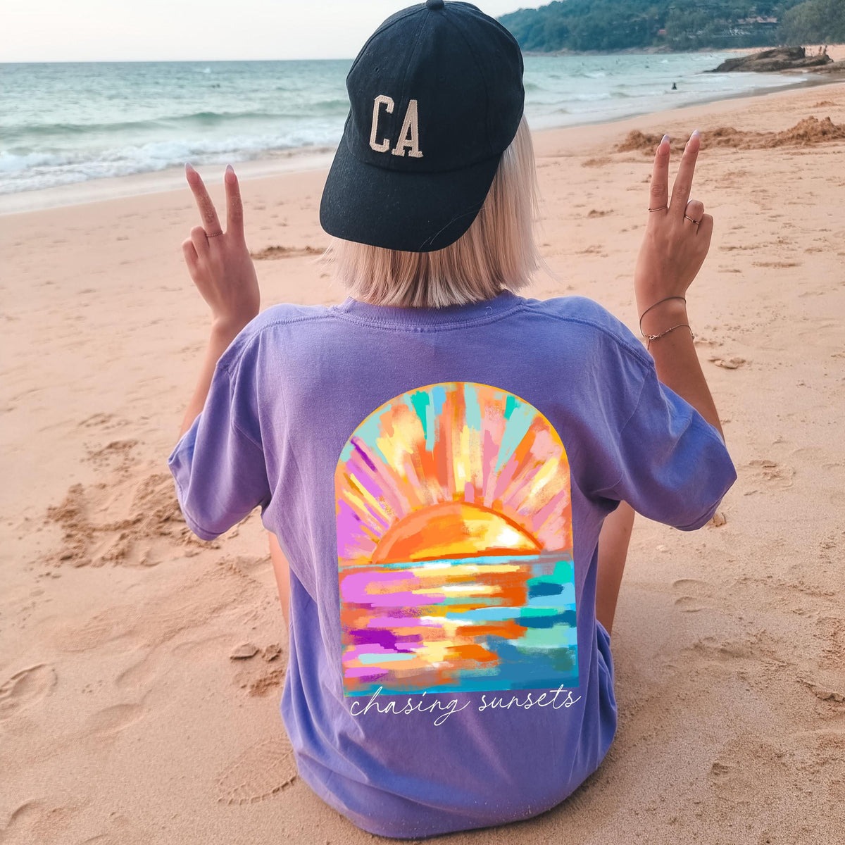 Coconut Girl Sunset Oversized t-shirt Comfort Colors summer vacation beach shirt Salty Mermaidcore tee for surfer Summer vibes surf tee