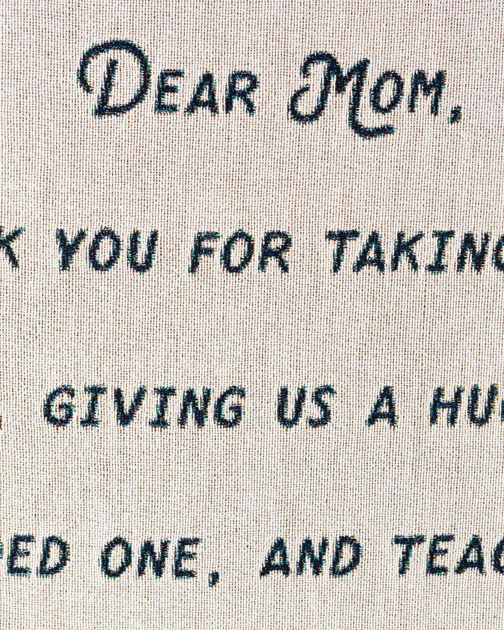 Letter Gift Blanket: Present for Mom or Wife, Woven Throw for Grandma, Valentines, Grandparent, Wedding, Anniversary, Blue Floral Neutral