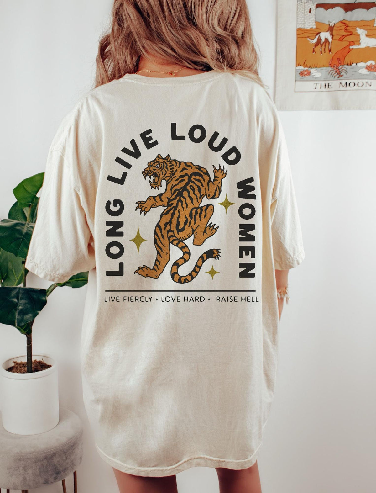 Long Live Loud Women Tee, Feminist Girl Power Shirt, Tiger Trendy Aesthetic Comfort Colors® Tee, Vintage Inspired Boho Empowerment T-Shirt
