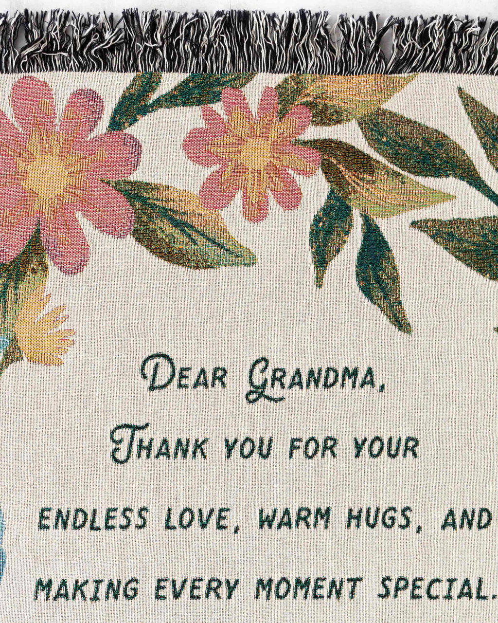 Letter Blanket: Gift for Mom Grandma Wife Nana, Valentines Anniversary Wedding Present, Grandparent Woven Throw, Heirloom Thoughtful Unique