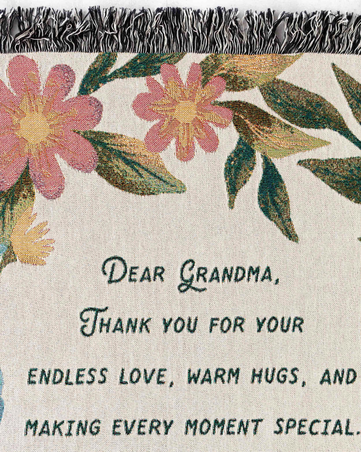 Letter Blanket: Gift for Mom Grandma Wife Nana, Valentines Anniversary Wedding Present, Grandparent Woven Throw, Heirloom Thoughtful Unique