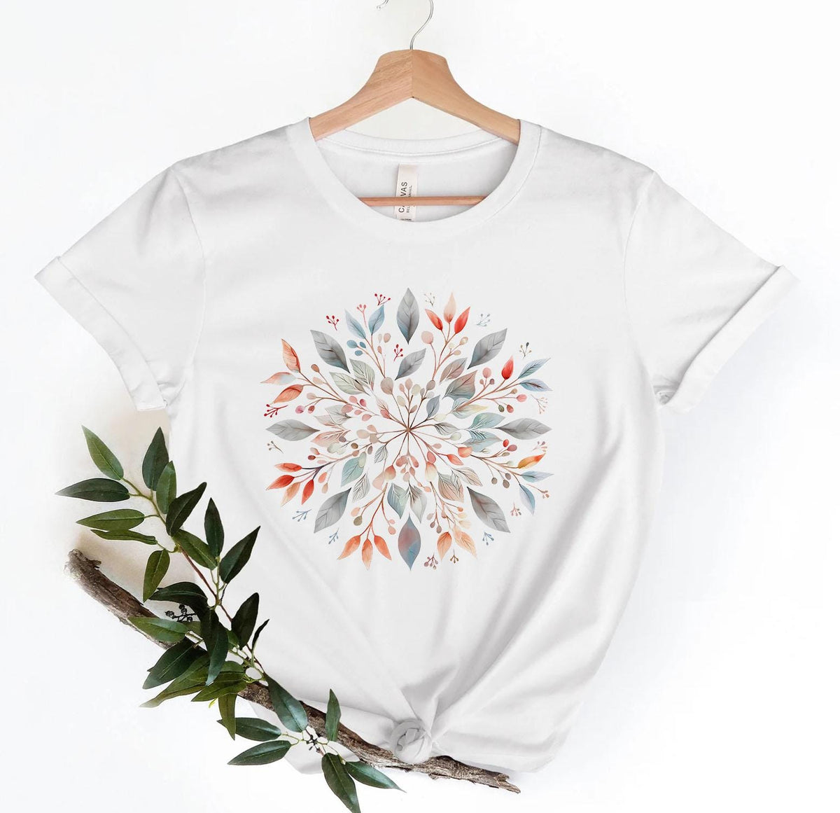 Floral Mandala T-Shirt, Mandala Flowers Shirt For Her, Boho Chic Tees, Gifts for Her, Yoga Shirt, Spiritual Flower Tshirt, Flower Lover Gift