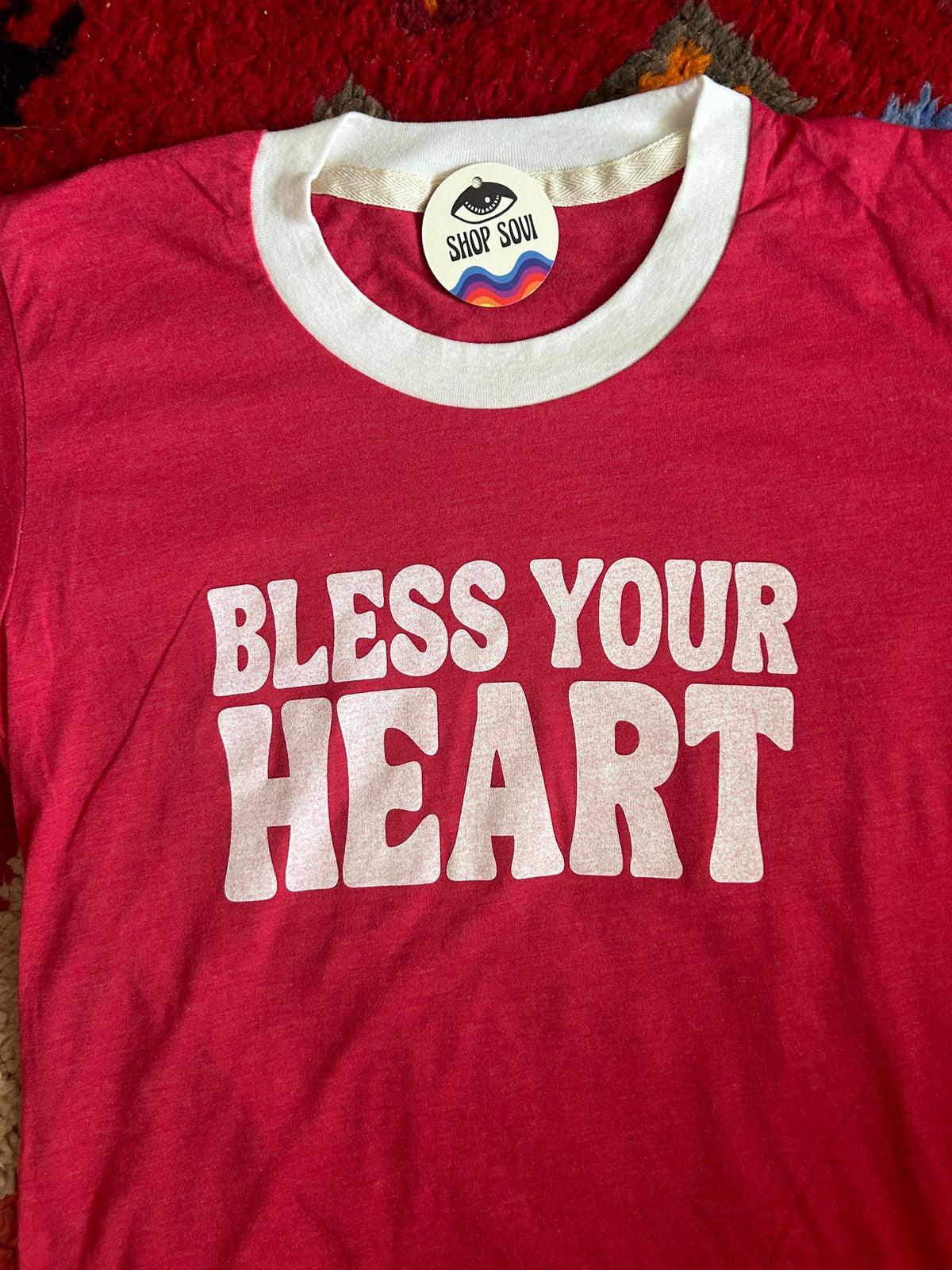 Bless Your Heart Ringer Tee: Retro Cowgirl Graphic Top