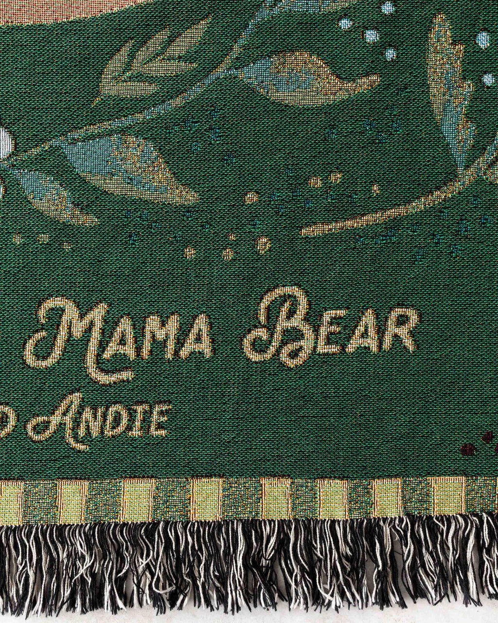 Mama Bear Gift Blanket: Mothers Day Present from Kids, Woven Throw for Mom, Unique Personalized Customized