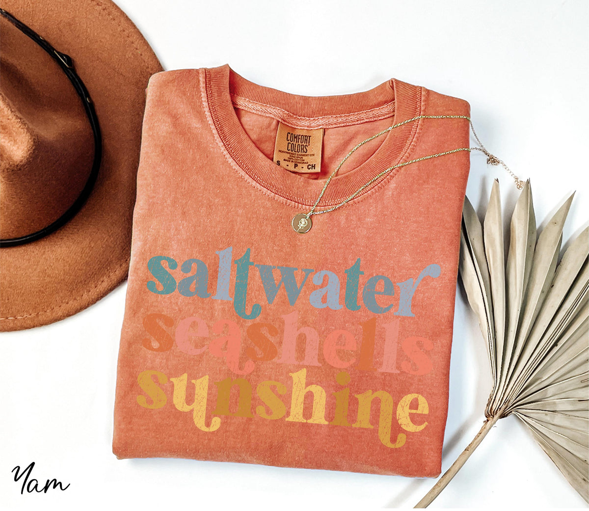 Comfort Colors® Saltwater Seashells Sunshine Shirt, Beach Vibes Shirt, Summer Shirt, Vacation Mode Shirt, Holiday Shirt,  Summer Vibes Shirt