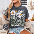 Boho Daisy Flower Tee, Comfort Colors Botanical Tee, Wildflower Shirt, Retro Floral T-Shirt, Plant Shirt, Gardener Shirt, Trendy Gift