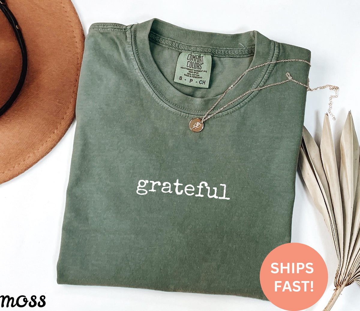 Comfort Colors® Grateful Shirt, Inspirational T-Shirt, Positive Message Tee, Gratitude Practice Shirt, Graphic Tee, Trendy Shirt, Cute Shirt