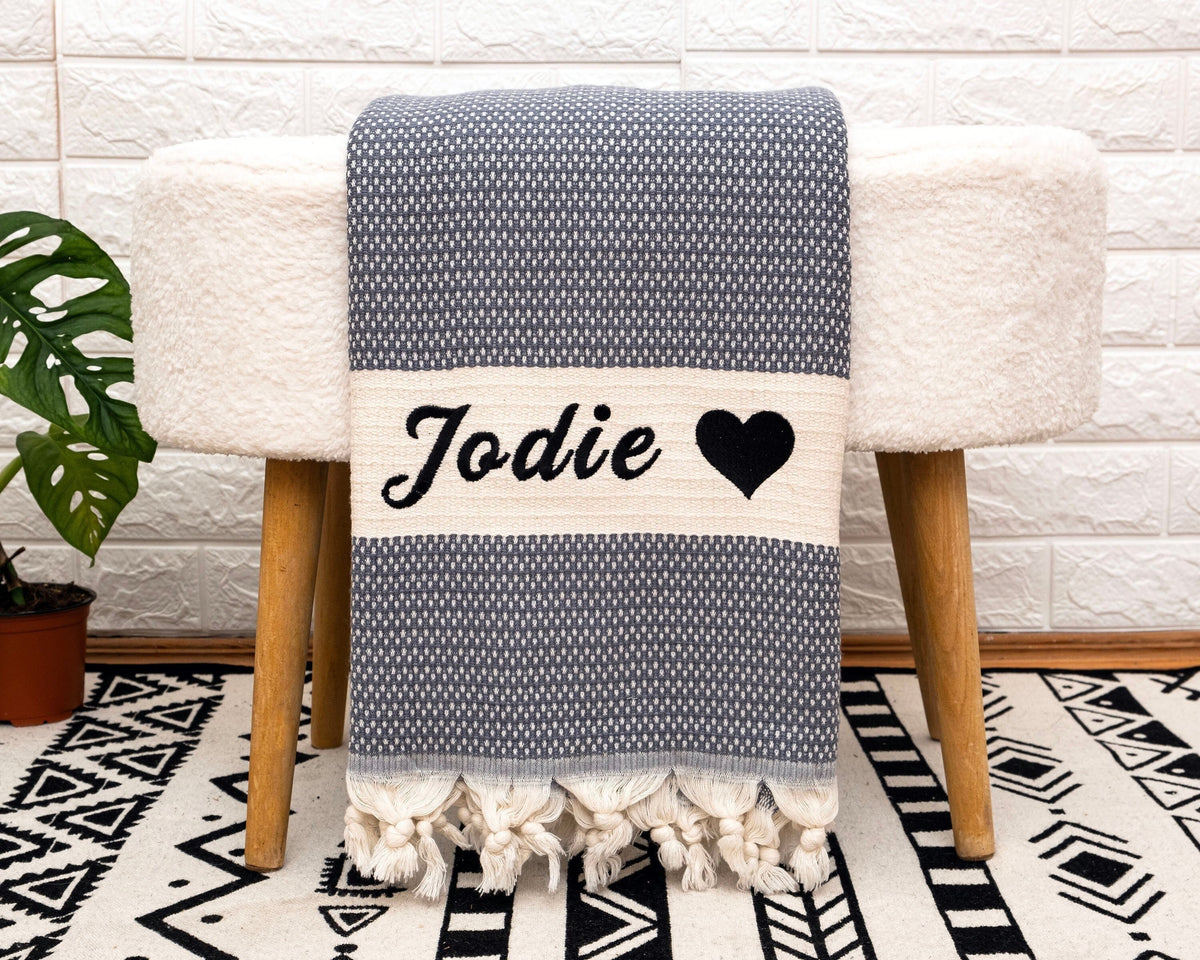 Cotton Anniversary Gift, Personalized 2nd Anniversary Gift, Custom Wedding Blanket, Mom Blanket