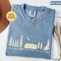 Comfort Colors Camping Shirt, Minimalist Camper Tee, Retro Style Tent and Forest Shirt, Nature Lover Gift, Camp Life T-Shirt for Women