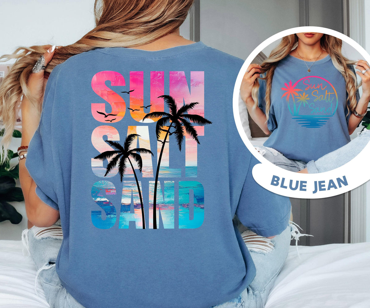 Comfort Colors® Sun Sand Salt Beach T-Shirt, Summer shirt, Trendy Beach Tee for Women, Summer Vacation Shirts,Womens Beach Shirt,Summer Tee