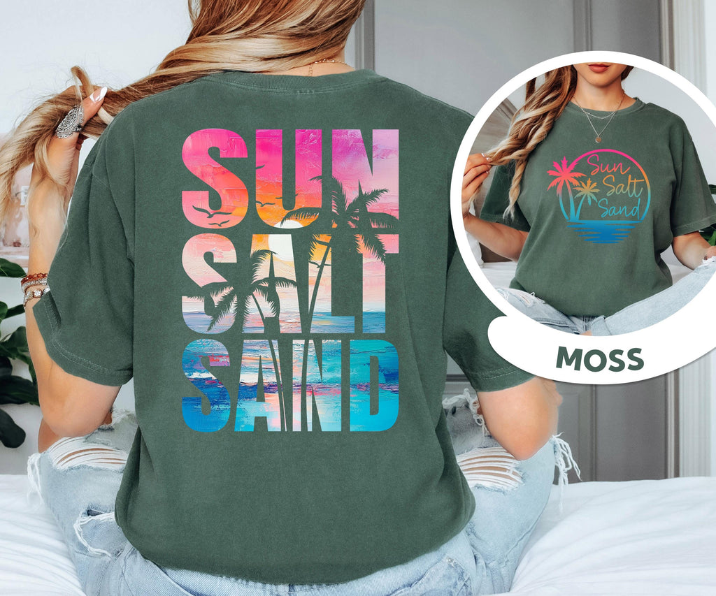 Comfort Colors® Sun Sand Salt Beach T-Shirt, Summer shirt, Trendy Beach Tee for Women, Summer Vacation Shirts,Womens Beach Shirt,Summer Tee