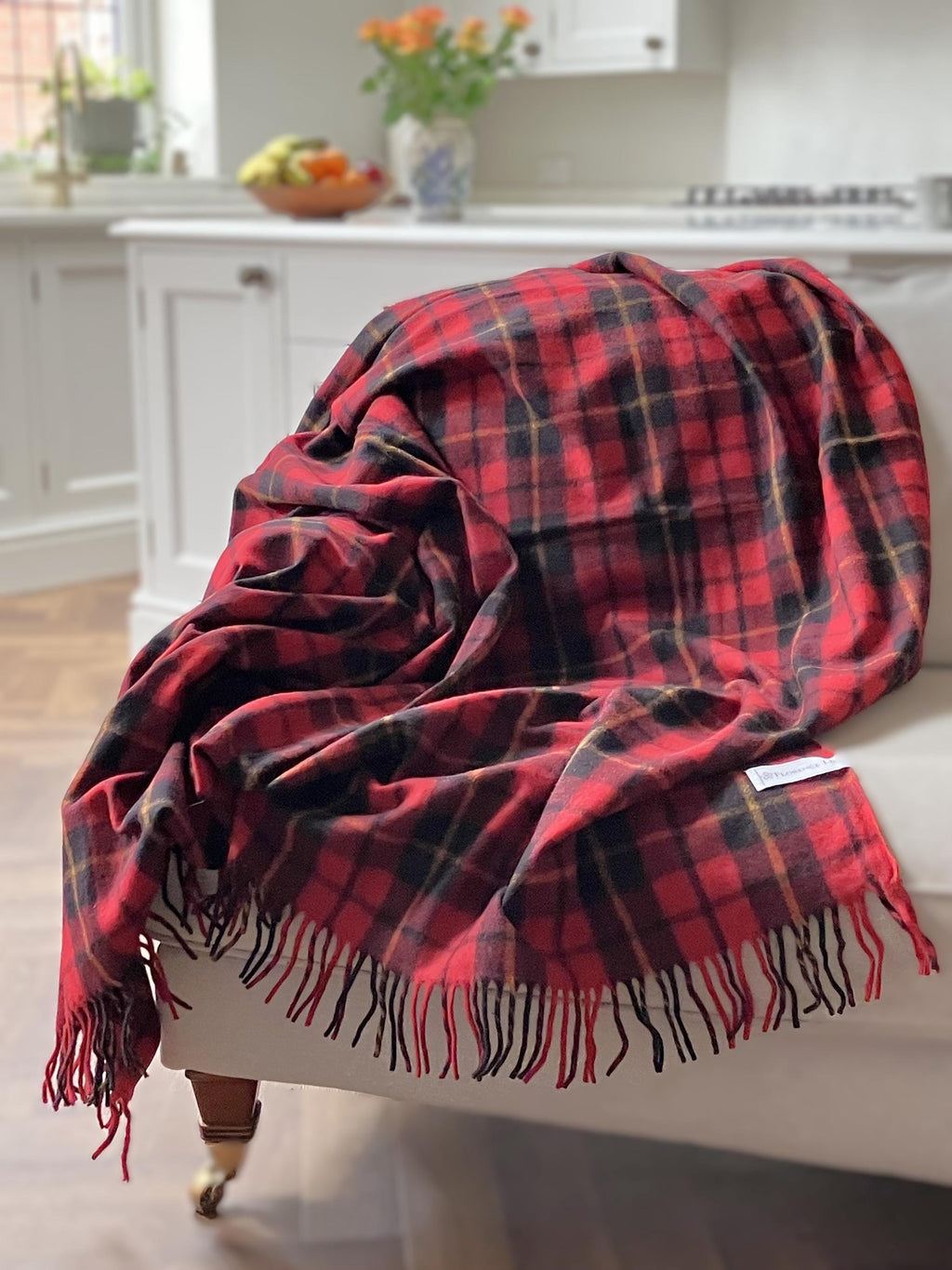 Wallace Tartan Recycled Wool Blanket/Throw by Florence Lilly