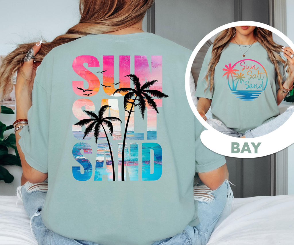 Comfort Colors® Sun Sand Salt Beach T-Shirt, Summer shirt, Trendy Beach Tee for Women, Summer Vacation Shirts,Womens Beach Shirt,Summer Tee