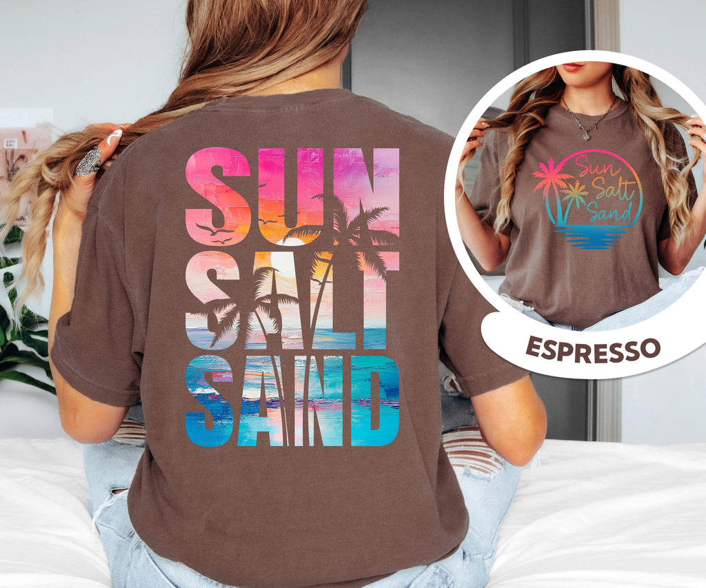 Comfort Colors® Sun Sand Salt Beach T-Shirt, Summer shirt, Trendy Beach Tee for Women, Summer Vacation Shirts,Womens Beach Shirt,Summer Tee