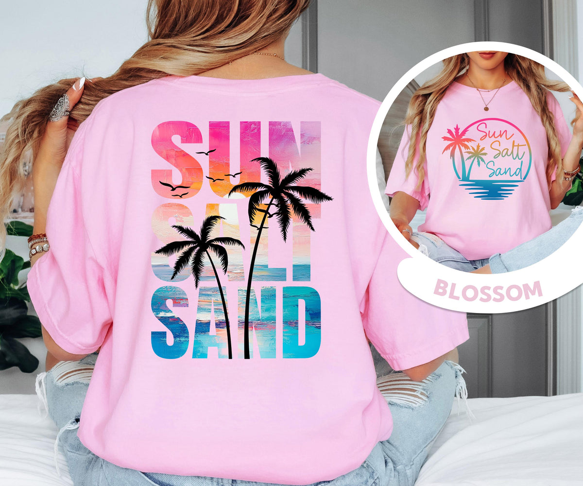 Comfort Colors® Sun Sand Salt Beach T-Shirt, Summer shirt, Trendy Beach Tee for Women, Summer Vacation Shirts,Womens Beach Shirt,Summer Tee