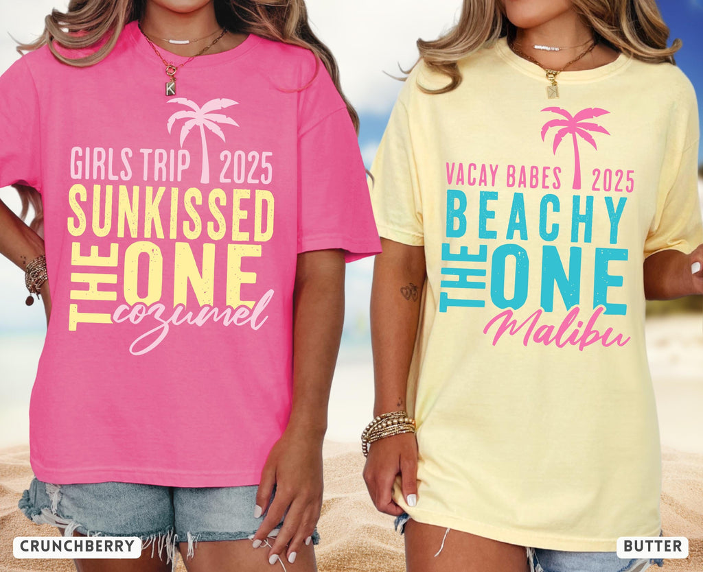 Custom Girls Trip Shirts | Matching Weekend Vacation Comfort Colors Tee | Personalized Vacay Mode Summer Beach T-shirt | Best Friend Cruise