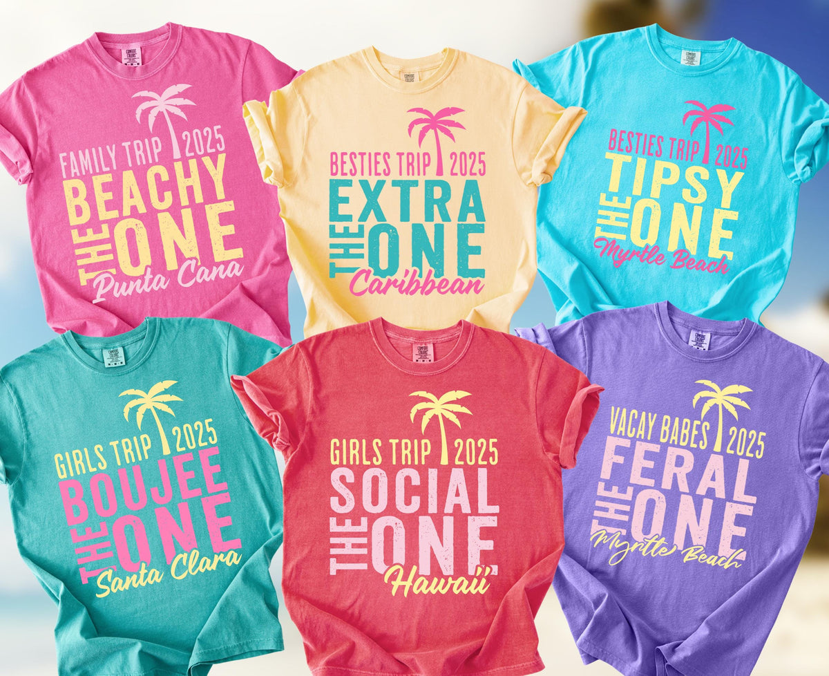 Custom Girls Trip Shirts | Matching Weekend Vacation Comfort Colors Tee | Personalized Vacay Mode Summer Beach T-shirt | Best Friend Cruise