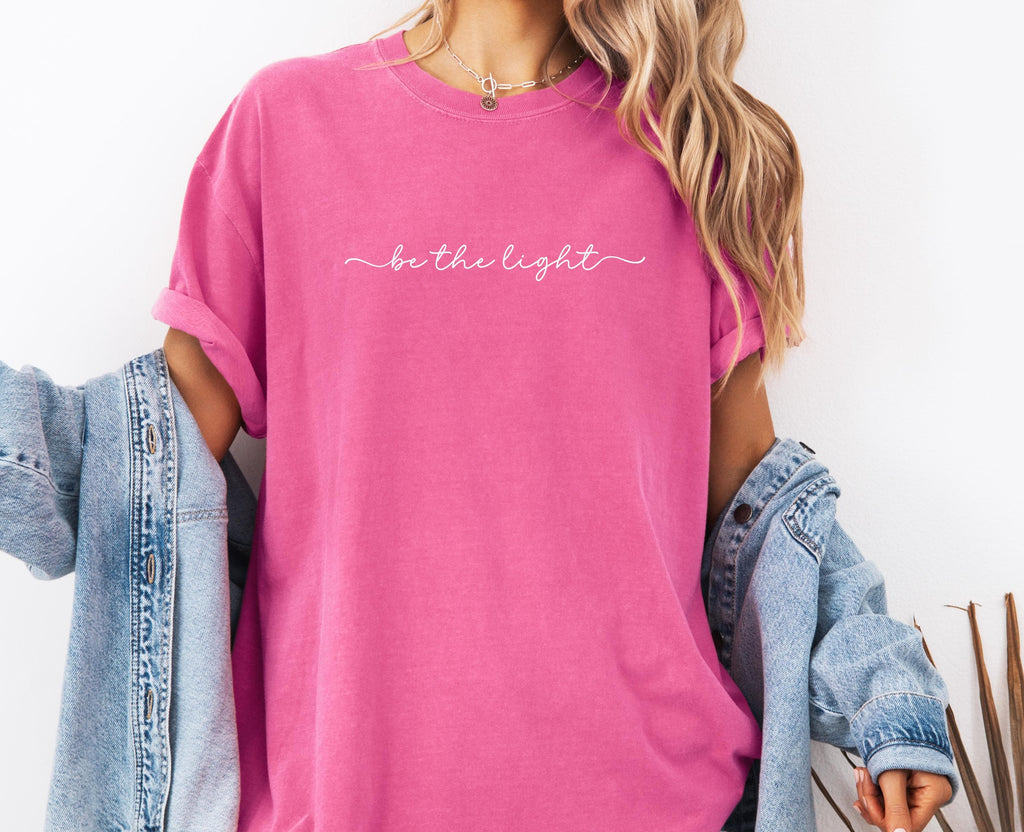 Be The Light Comfort Colors® T-shirt, Christian Bible Verse Graphic Tee, Minimalist Religious Apparel, Woman's Bible Study, Church Shirt