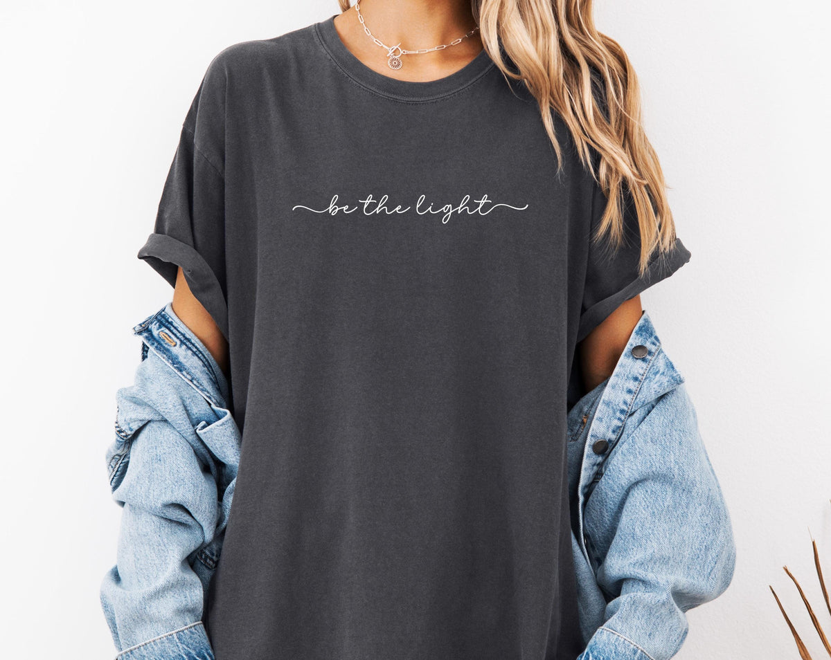 Be The Light Comfort Colors® T-shirt, Christian Bible Verse Graphic Tee, Minimalist Religious Apparel, Woman's Bible Study, Church Shirt