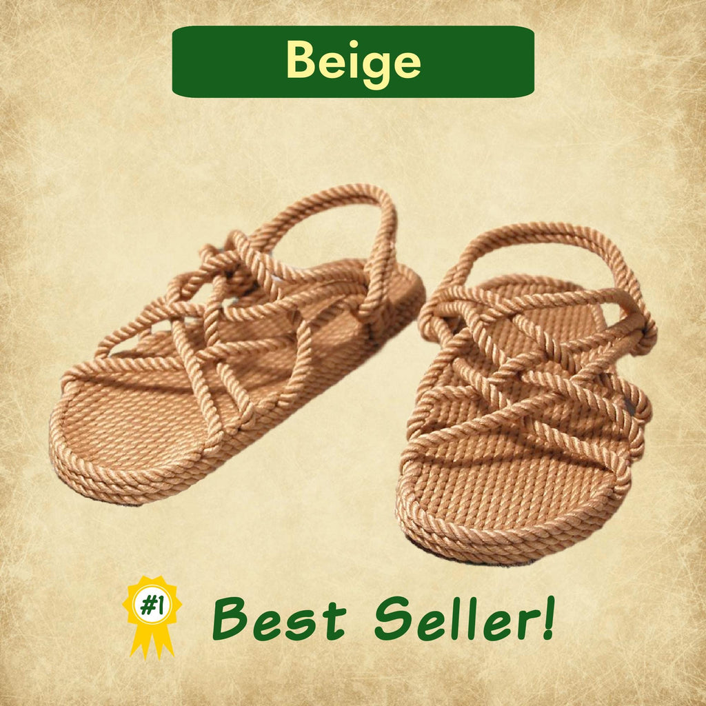 Handmade Rope Sandals – Lightweight, Durable & Comfortable – Barefoot Hippie Style for Women, Men and Kids